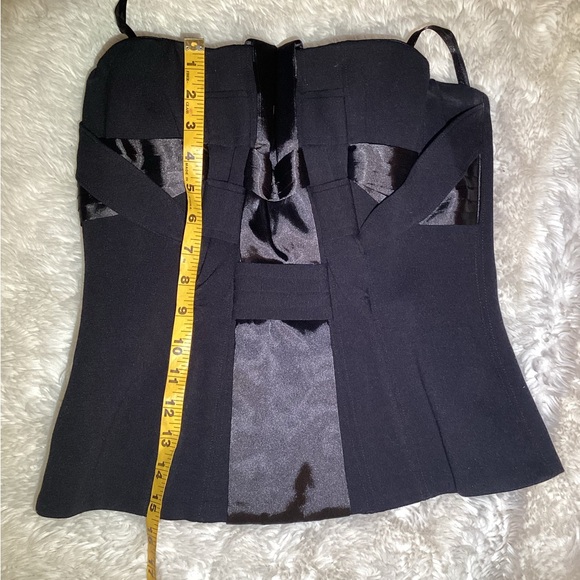 Bcbgmaxazria black satin ripon corset bustier top size medium - Picture 11 of 12